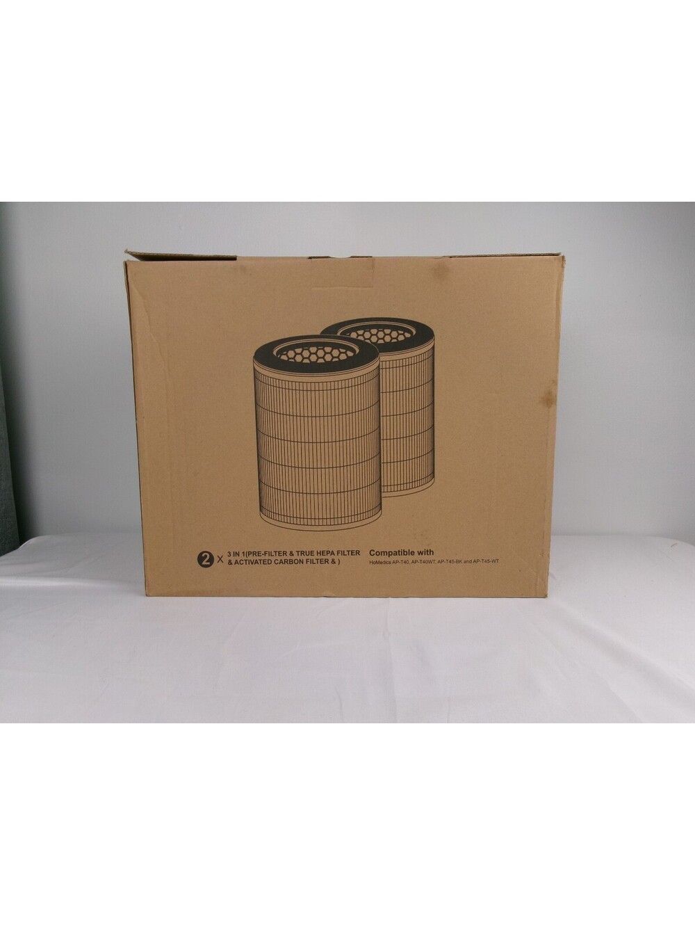 2 Pack AP-T40FL True HEPA Filters Compatible HoMedics AP-T40 AP-T45 Air Purifier